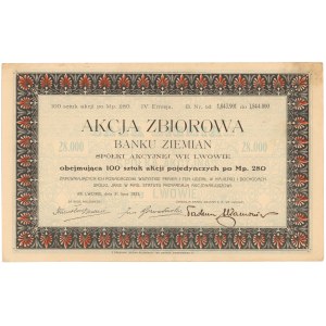 Bank Ziemian we Lwowie, Em.4, 100x 280 mkp 1923