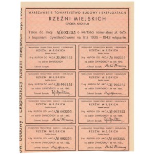 Warszawskie Tow. Budowy i Eksploatacji Rzeźni Miejskich, 625 zł 1925