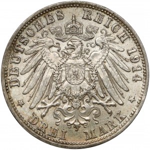 Niemcy, Bawaria, 3 marki 1914-D