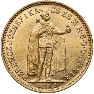 Hungary, Franc Joseph I, 10 korona 1910, Kremnitz