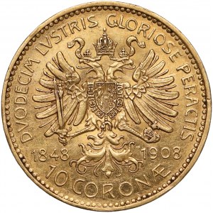 Austria, Franz Joseph I, 10 corona 1908 - 60th anniversary of the reign