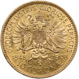 Austria, Franz Joseph I, 10 corona 1908 - 60th anniversary of the reign
