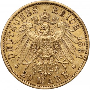 Germany, Preussen, 20 mark 1891