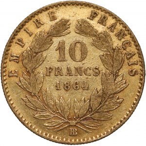 France, Napoleon III, 10 francs 1864 BB