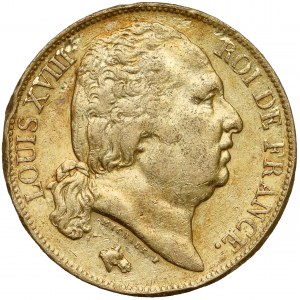 France, Louis XVIII, 20 francs 1817, Perpignan