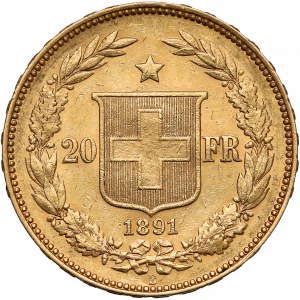 Switzerland, 20 francs 1891