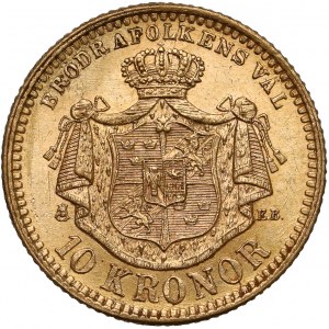 Szwecja, Oscar II, 10 kronor 1876