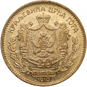Czarnogóra, 20 perpera 1910 - 50 lat Nikoli I