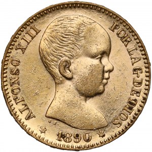 Spain, Alfonso XIII, 20 pesetas 1890