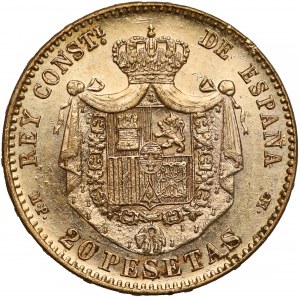 Hiszpania, Alfonso XIII, 20 pesetas 1890