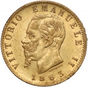 Italy, Vittorio Emanuele II, 20 lire 1863