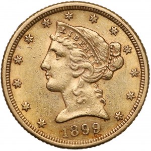 USA, 5 dolarów 1899-S - Coronet Head