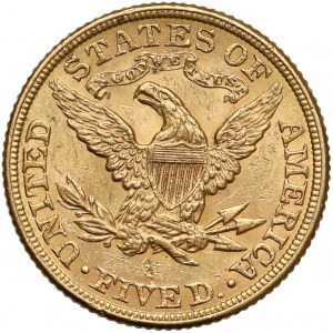 United States, 5 dollars 1881 - Coronet Head