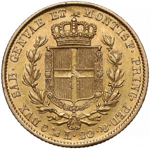Włochy, Sardynia, 20 lirów 1845