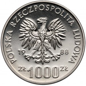 Próba NIKIEL 1.000 złotych 1988 MŚ w Piłce Nożnej Włochy