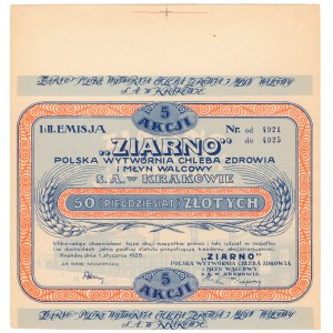 Polska Wytwórnia Chleba Zdrowia i Młyn Walcowy Ziarno, 5x 10 zł 1928