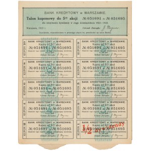 Bank Kredytowy w Warszawie, Em.11, 5x 1.000 mkp 1923