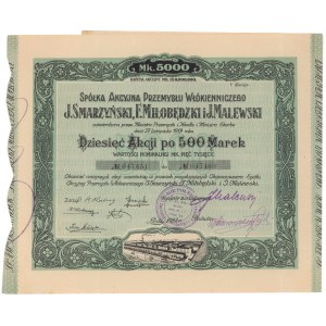 Przemysł Włókienniczy J.Smarzyński, F.Miłobędzki..., Em.5, 10x 500 mkp 1922