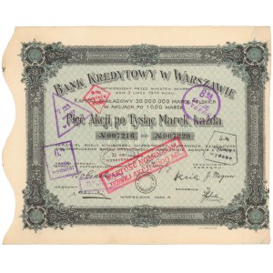 Bank Kredytowy w Warszawie, Em.4, 5x 1.000 mkp 1920