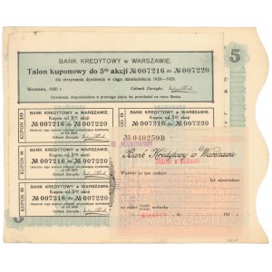 Bank Kredytowy w Warszawie, Em.4, 5x 1.000 mkp 1920