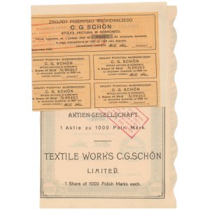 Zakłady Przemysłu Włókienniczego C. G. Schön, 1.000 mkp 1920