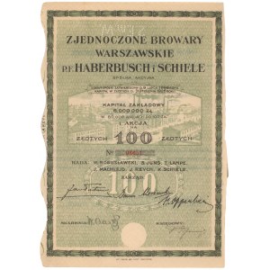 Zjednoczone Browary Warszawskie p.f. Haberbusch i Schiele, Em.1, 100 zł