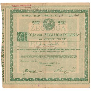 Żegluga Polska, Em.3, 5x 140 mk 1921