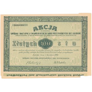 Spółka Akc. Eksploatacji Soli Potasowych, 100 zł 1929
