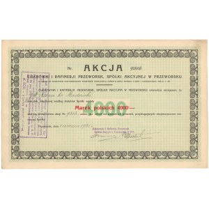 Cukrownia i Rafinerja Przeworsk, 4.000 mkp 1921 / 500 zł 1924