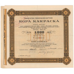 Tow. Przemysłowo-Naftowe Ropa Karpacka, Em.1, 1.000 zł 1921