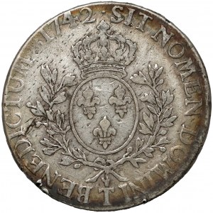 France, Louis XV, Écu 1742 T, Nantes