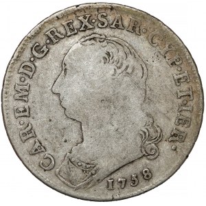 Włochy, Księstwo Sabaudii-Piemontu, Karol Emanuel III, 1/2 scudo 1758