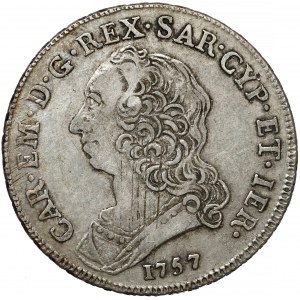 Włochy, Księstwo Sabaudii-Piemontu, Karol Emanuel III, 1/2 scudo 1757