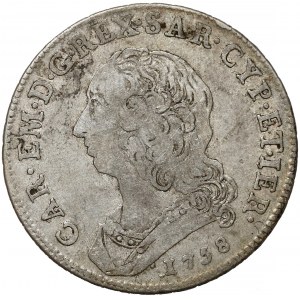 Włochy, Księstwo Sabaudii-Piemontu, Karol Emanuel III, 1/2 scudo 1758