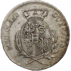 Włochy, Księstwo Mediolanu, Maria Teresa, 1/2 scudo 1778 LB