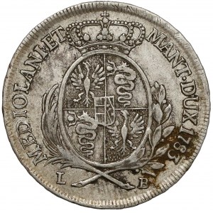 Włochy, Księstwo Mediolanu, Józef II, 1/2 scudo 1783 LB