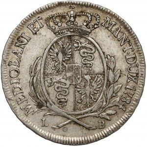 Włochy, Księstwo Mediolanu, Józef II, 1/2 scudo 1784 LB