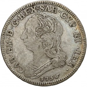 Italy, Duchy of Savoy, Carlo Emanuele III, 1/4 scudo 1756