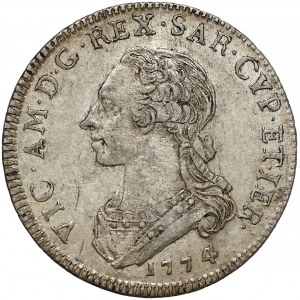 Italy, Duchy of Savoy, Vittorio Amedeo III, 1/4 scudo 1774