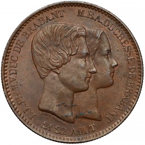 Belgia, Leopold I, 10 centimes 1853 - zaślubinowe