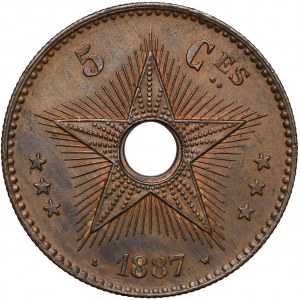 Kongo belgijskie, Leopold II, 5 centimes 1887