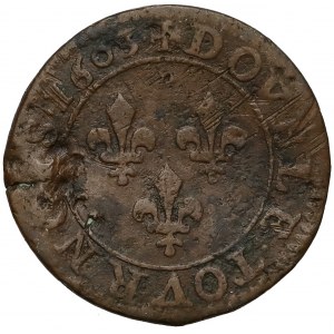 France, Henri IV, Double Tournois 1603 A, Paris