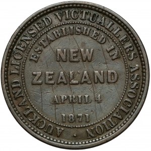 New Zealand, Victoria, 1 penny 1871 - Auckland Licensed Victuallers Association