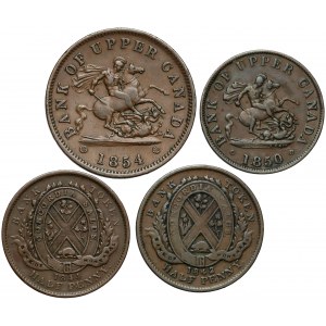 Canada, One & half penny 1844-1854 - Upper Canada, Montreal (4 pcs)