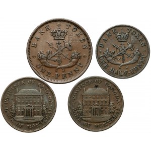 Kanada, 1/2 i 1 penny 1844-1854 - Upper Canada i Montreal (4szt)