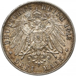 Niemcy, Badenia, 3 marki 1912