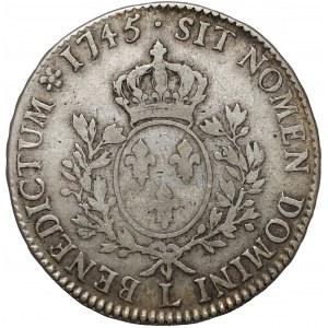 France, Louis XV, Écu 1745 L, Bayonne