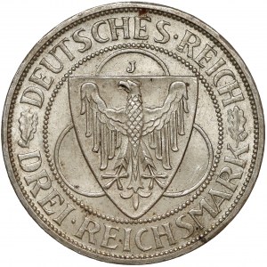 Germany, Weimar, 3 mark 1930 J - Rhein