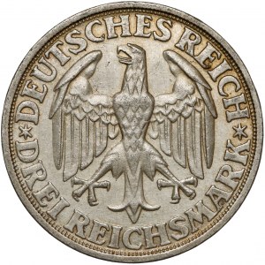 Niemcy, Weimar, 3 marki 1928-D - Dinkelsbühl - rzadkie