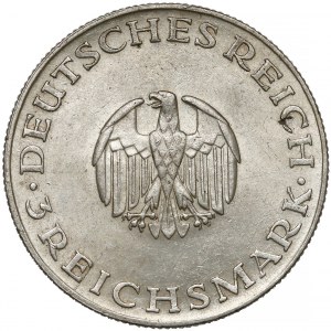 Germany, Weimar, 3 mark 1929 D - Lessing